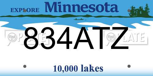 834ATZ Minnesota License Plate