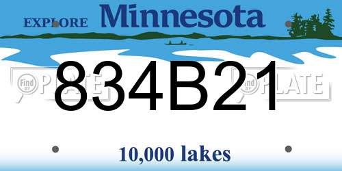 834B21 Minnesota License Plate
