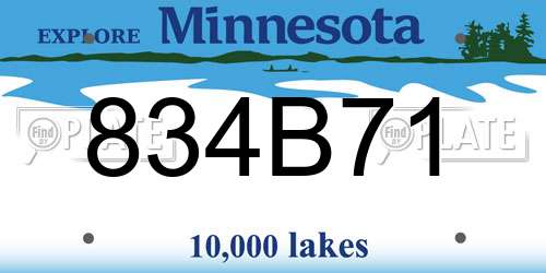 834B71 Minnesota License Plate