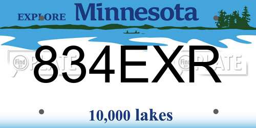 834EXR Minnesota License Plate