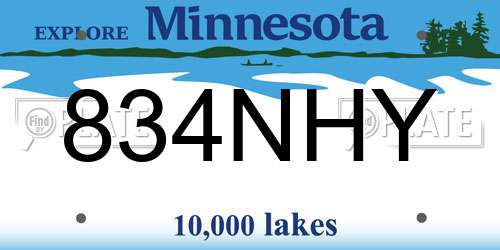 834NHY Minnesota License Plate
