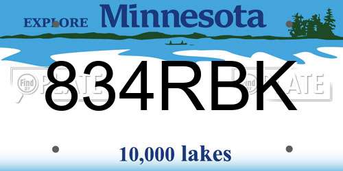 834RBK Minnesota License Plate