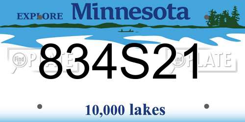 834S21 Minnesota License Plate