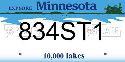 834ST1 Minnesota License Plate