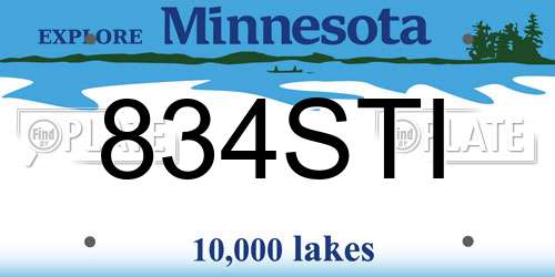 834STI Minnesota License Plate
