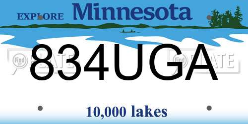 834UGA Minnesota License Plate