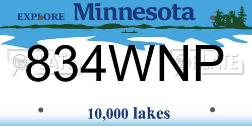 834WNP Minnesota License Plate