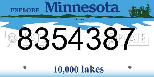 8354387 Minnesota License Plate