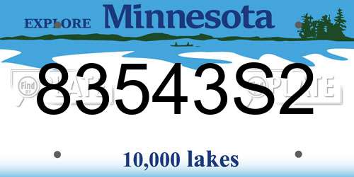 83543S2 Minnesota License Plate
