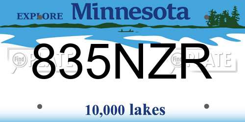 835NZR Minnesota License Plate