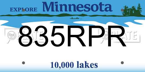 835RPR Minnesota License Plate