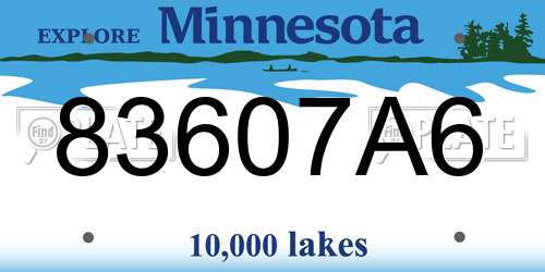83607A6 Minnesota License Plate