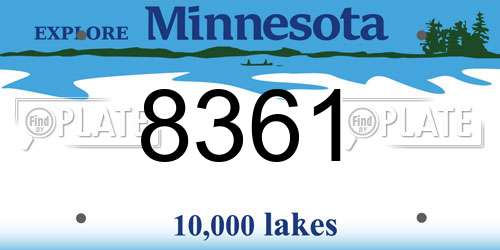 8361 Minnesota License Plate