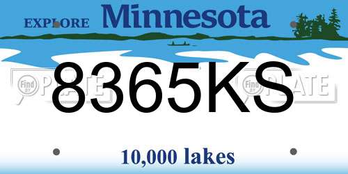8365KS Minnesota License Plate