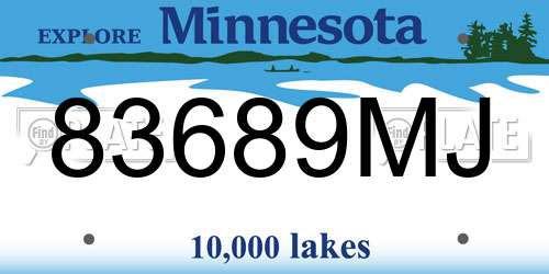 83689MJ Minnesota License Plate