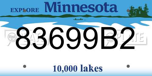 83699B2 Minnesota License Plate