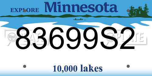 83699S2 Minnesota License Plate