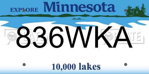 836WKA Minnesota License Plate
