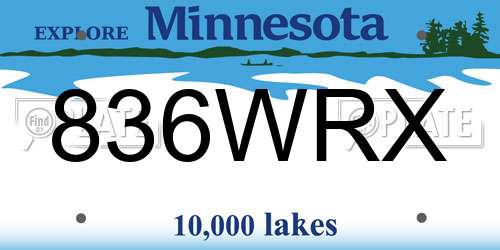 836WRX Minnesota License Plate