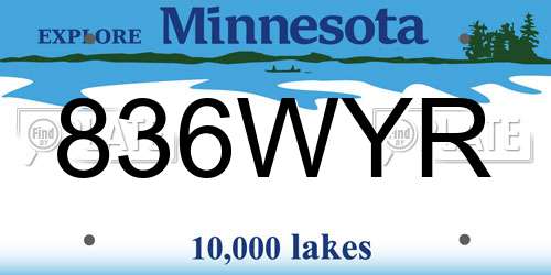 836WYR Minnesota License Plate