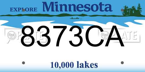 8373CA Minnesota License Plate