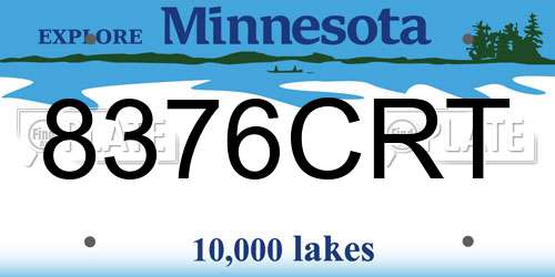 8376CRT Minnesota License Plate