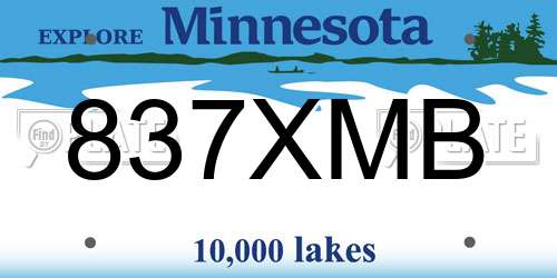 837XMB Minnesota License Plate