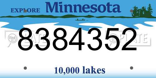 8384352 Minnesota License Plate