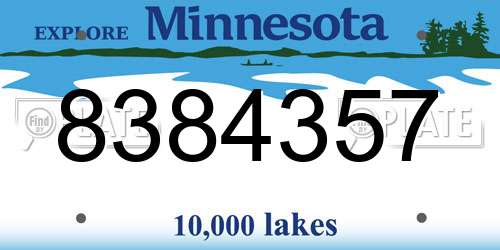 8384357 Minnesota License Plate