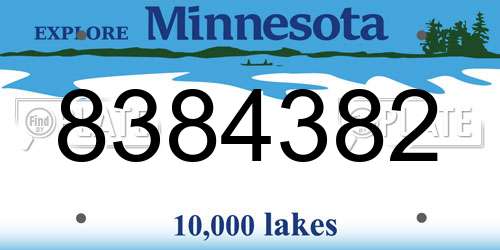 8384382 Minnesota License Plate