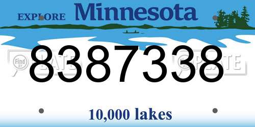 8387338 Minnesota License Plate