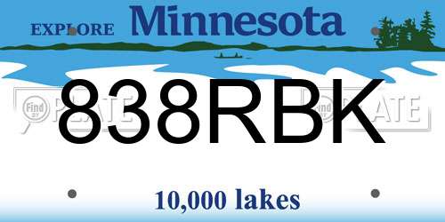 838RBK Minnesota License Plate