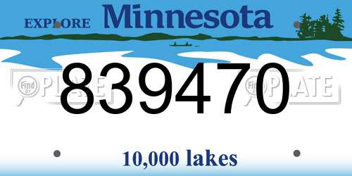 839470 Minnesota License Plate
