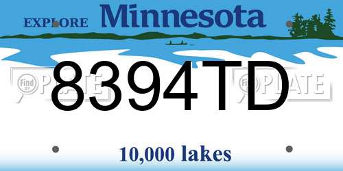 8394TD Minnesota License Plate