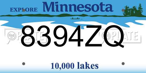 8394ZQ Minnesota License Plate
