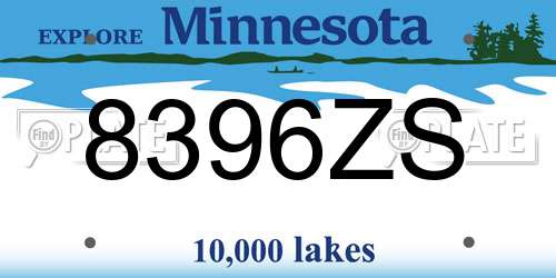8396ZS Minnesota License Plate