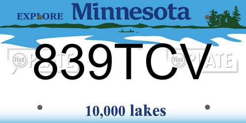 839TCV Minnesota License Plate