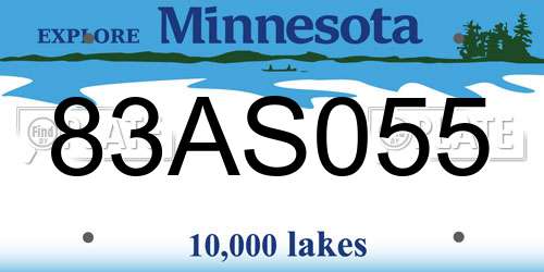 83AS055 Minnesota License Plate