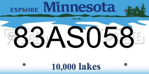 83AS058 Minnesota License Plate