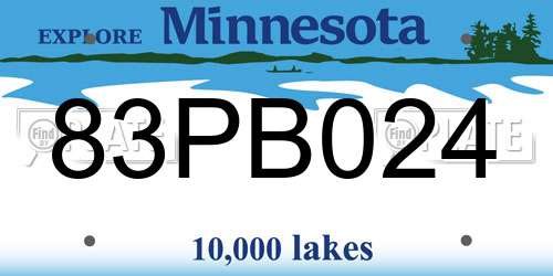 83PB024 Minnesota License Plate