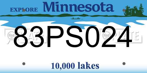 83PS024 Minnesota License Plate