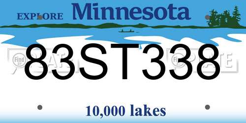 83ST338 Minnesota License Plate