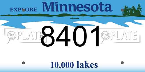 8401 Minnesota License Plate