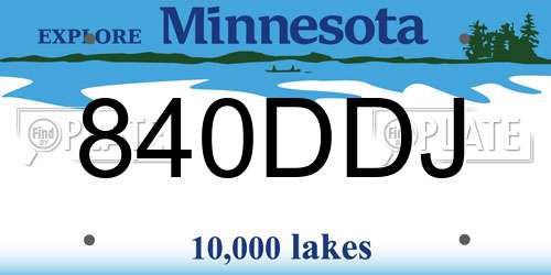 840DDJ Minnesota License Plate