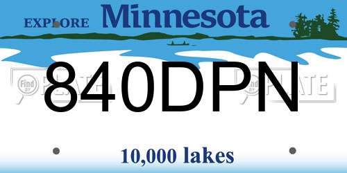 840DPN Minnesota License Plate