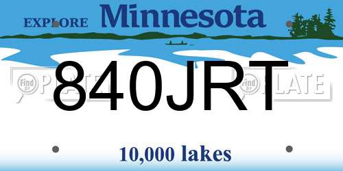 840JRT Minnesota License Plate