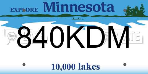 840KDM Minnesota License Plate