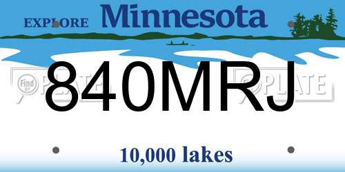 840MRJ Minnesota License Plate
