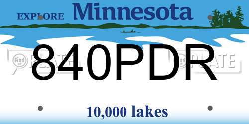 840PDR Minnesota License Plate