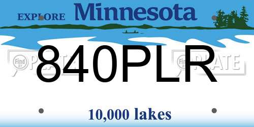840PLR Minnesota License Plate